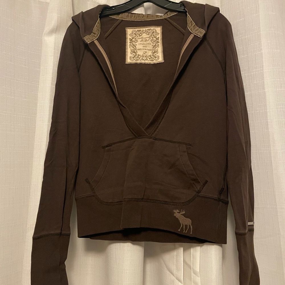Chocolate brown deep v neck sweater/sweatshirt